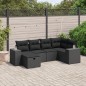 vidaXL 6-tlg. Garten-Sofagarnitur mit Kissen Schwarz Poly Rattan vidaXL 6-tlg. Garten-Sofagarnitur mit Kissen Schwarz Poly Rattan