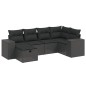 vidaXL 6-tlg. Garten-Sofagarnitur mit Kissen Schwarz Poly Rattan vidaXL 6-tlg. Garten-Sofagarnitur mit Kissen Schwarz Poly Rattan