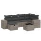 vidaXL 7-tlg. Garten-Sofagarnitur mit Kissen Grau Poly Rattan vidaXL 7-tlg. Garten-Sofagarnitur mit Kissen Grau Poly Rattan