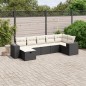 vidaXL 7-tlg. Garten-Sofagarnitur mit Kissen Schwarz Poly Rattan vidaXL 7-tlg. Garten-Sofagarnitur mit Kissen Schwarz Poly Rattan