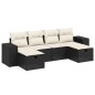 vidaXL 6-tlg. Garten-Sofagarnitur mit Kissen Schwarz Poly Rattan vidaXL 6-tlg. Garten-Sofagarnitur mit Kissen Schwarz Poly Rattan