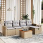 vidaXL 6-tlg. Garten-Sofagarnitur mit Kissen Beige Poly Rattan vidaXL 6-tlg. Garten-Sofagarnitur mit Kissen Beige Poly Rattan