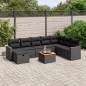 vidaXL 9-tlg. Garten-Sofagarnitur mit Kissen Schwarz Poly Rattan vidaXL 9-tlg. Garten-Sofagarnitur mit Kissen Schwarz Poly Rattan
