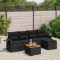vidaXL 6-tlg. Garten-Sofagarnitur mit Kissen Schwarz Poly Rattan vidaXL 6-tlg. Garten-Sofagarnitur mit Kissen Schwarz Poly Rattan