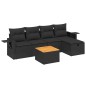 vidaXL 6-tlg. Garten-Sofagarnitur mit Kissen Schwarz Poly Rattan vidaXL 6-tlg. Garten-Sofagarnitur mit Kissen Schwarz Poly Rattan