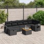 vidaXL 8-tlg. Garten-Sofagarnitur mit Kissen Schwarz Poly Rattan vidaXL 8-tlg. Garten-Sofagarnitur mit Kissen Schwarz Poly Rattan