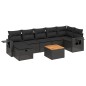 vidaXL 8-tlg. Garten-Sofagarnitur mit Kissen Schwarz Poly Rattan vidaXL 8-tlg. Garten-Sofagarnitur mit Kissen Schwarz Poly Rattan