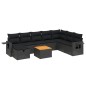 vidaXL 9-tlg. Garten-Sofagarnitur mit Kissen Schwarz Poly Rattan vidaXL 9-tlg. Garten-Sofagarnitur mit Kissen Schwarz Poly Rattan