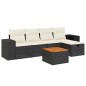 vidaXL 6-tlg. Garten-Sofagarnitur mit Kissen Schwarz Poly Rattan vidaXL 6-tlg. Garten-Sofagarnitur mit Kissen Schwarz Poly Rattan