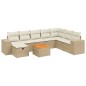 vidaXL 9-tlg. Garten-Sofagarnitur mit Kissen Beige Poly Rattan vidaXL 9-tlg. Garten-Sofagarnitur mit Kissen Beige Poly Rattan