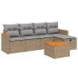 vidaXL 6-tlg. Garten-Sofagarnitur mit Kissen Beige Poly Rattan vidaXL 6-tlg. Garten-Sofagarnitur mit Kissen Beige Poly Rattan