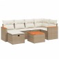 vidaXL 7-tlg. Garten-Sofagarnitur mit Kissen Beige Poly Rattan vidaXL 7-tlg. Garten-Sofagarnitur mit Kissen Beige Poly Rattan