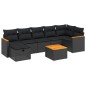 vidaXL 8-tlg. Garten-Sofagarnitur mit Kissen Schwarz Poly Rattan vidaXL 8-tlg. Garten-Sofagarnitur mit Kissen Schwarz Poly Rattan