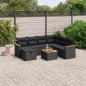 vidaXL 8-tlg. Garten-Sofagarnitur mit Kissen Schwarz Poly Rattan vidaXL 8-tlg. Garten-Sofagarnitur mit Kissen Schwarz Poly Rattan