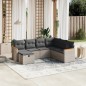 vidaXL 7-tlg. Garten-Sofagarnitur mit Kissen Grau Poly Rattan vidaXL 7-tlg. Garten-Sofagarnitur mit Kissen Grau Poly Rattan