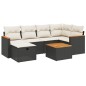 vidaXL 7-tlg. Garten-Sofagarnitur mit Kissen Schwarz Poly Rattan vidaXL 7-tlg. Garten-Sofagarnitur mit Kissen Schwarz Poly Rattan