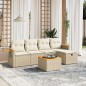 vidaXL 6-tlg. Garten-Sofagarnitur mit Kissen Beige Poly Rattan vidaXL 6-tlg. Garten-Sofagarnitur mit Kissen Beige Poly Rattan