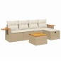 vidaXL 6-tlg. Garten-Sofagarnitur mit Kissen Beige Poly Rattan vidaXL 6-tlg. Garten-Sofagarnitur mit Kissen Beige Poly Rattan