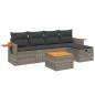 vidaXL 6-tlg. Garten-Sofagarnitur mit Kissen Grau Poly Rattan vidaXL 6-tlg. Garten-Sofagarnitur mit Kissen Grau Poly Rattan