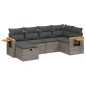 vidaXL 6-tlg. Garten-Sofagarnitur mit Kissen Grau Poly Rattan vidaXL 6-tlg. Garten-Sofagarnitur mit Kissen Grau Poly Rattan