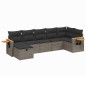 vidaXL 7-tlg. Garten-Sofagarnitur mit Kissen Grau Poly Rattan vidaXL 7-tlg. Garten-Sofagarnitur mit Kissen Grau Poly Rattan