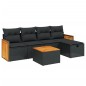 vidaXL 6-tlg. Garten-Sofagarnitur mit Kissen Schwarz Poly Rattan vidaXL 6-tlg. Garten-Sofagarnitur mit Kissen Schwarz Poly Rattan