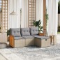 vidaXL 4-tlg. Garten-Sofagarnitur mit Kissen Beigemischung Poly Rattan vidaXL 4-tlg. Garten-Sofagarnitur mit Kissen Beigemischung Poly Rattan