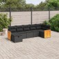 vidaXL 7-tlg. Garten-Sofagarnitur mit Kissen Schwarz Poly Rattan vidaXL 7-tlg. Garten-Sofagarnitur mit Kissen Schwarz Poly Rattan