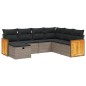 vidaXL 7-tlg. Garten-Sofagarnitur mit Kissen Grau Poly Rattan vidaXL 7-tlg. Garten-Sofagarnitur mit Kissen Grau Poly Rattan