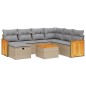 vidaXL 8-tlg. Garten-Sofagarnitur mit Kissen Beige Poly Rattan vidaXL 8-tlg. Garten-Sofagarnitur mit Kissen Beige Poly Rattan