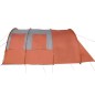 vidaXL Tunnelzelt 4 Personen Grau und Orange Wasserdicht