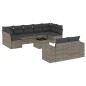 vidaXL 10-tlg. Garten-Sofagarnitur mit Kissen Grau Poly Rattan vidaXL 10-tlg. Garten-Sofagarnitur mit Kissen Grau Poly Rattan