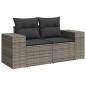 vidaXL 10-tlg. Garten-Sofagarnitur mit Kissen Grau Poly Rattan vidaXL 10-tlg. Garten-Sofagarnitur mit Kissen Grau Poly Rattan
