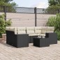 vidaXL 7-tlg. Garten-Sofagarnitur mit Kissen Schwarz Poly Rattan vidaXL 7-tlg. Garten-Sofagarnitur mit Kissen Schwarz Poly Rattan