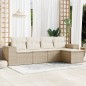 vidaXL 5-tlg. Garten-Sofagarnitur mit Kissen Beige Poly Rattan vidaXL 5-tlg. Garten-Sofagarnitur mit Kissen Beige Poly Rattan