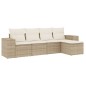 vidaXL 5-tlg. Garten-Sofagarnitur mit Kissen Beige Poly Rattan vidaXL 5-tlg. Garten-Sofagarnitur mit Kissen Beige Poly Rattan