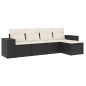 vidaXL 5-tlg. Garten-Sofagarnitur mit Kissen Schwarz Poly Rattan vidaXL 5-tlg. Garten-Sofagarnitur mit Kissen Schwarz Poly Rattan