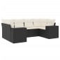 vidaXL 6-tlg. Garten-Sofagarnitur mit Kissen Schwarz Poly Rattan vidaXL 6-tlg. Garten-Sofagarnitur mit Kissen Schwarz Poly Rattan