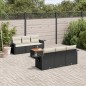 vidaXL 7-tlg. Garten-Sofagarnitur mit Kissen Schwarz Poly Rattan vidaXL 7-tlg. Garten-Sofagarnitur mit Kissen Schwarz Poly Rattan