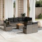 vidaXL 9-tlg. Garten-Sofagarnitur mit Kissen Grau Poly Rattan vidaXL 9-tlg. Garten-Sofagarnitur mit Kissen Grau Poly Rattan