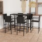 7-tlg. Gartenbar-Set Poly Rattan Schwarz 7-tlg. Gartenbar-Set Poly Rattan Schwarz