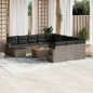 vidaXL 13-tlg. Garten-Sofagarnitur mit Kissen Grau Poly Rattan vidaXL 13-tlg. Garten-Sofagarnitur mit Kissen Grau Poly Rattan