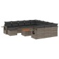 vidaXL 13-tlg. Garten-Sofagarnitur mit Kissen Grau Poly Rattan vidaXL 13-tlg. Garten-Sofagarnitur mit Kissen Grau Poly Rattan