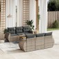 vidaXL 7-tlg. Garten-Sofagarnitur mit Kissen Grau Poly Rattan vidaXL 7-tlg. Garten-Sofagarnitur mit Kissen Grau Poly Rattan