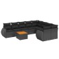 vidaXL 9-tlg. Garten-Sofagarnitur mit Kissen Schwarz Poly Rattan vidaXL 9-tlg. Garten-Sofagarnitur mit Kissen Schwarz Poly Rattan