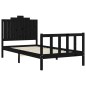 Massivholzbett mit Kopfteil Schwarz 100x200 cm Massivholzbett mit Kopfteil Schwarz 100x200 cm