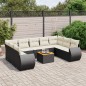 vidaXL 10-tlg. Garten-Sofagarnitur mit Kissen Schwarz Poly Rattan vidaXL 10-tlg. Garten-Sofagarnitur mit Kissen Schwarz Poly Rattan