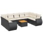 vidaXL 10-tlg. Garten-Sofagarnitur mit Kissen Schwarz Poly Rattan vidaXL 10-tlg. Garten-Sofagarnitur mit Kissen Schwarz Poly Rattan