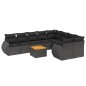vidaXL 10-tlg. Garten-Sofagarnitur mit Kissen Schwarz Poly Rattan vidaXL 10-tlg. Garten-Sofagarnitur mit Kissen Schwarz Poly Rattan