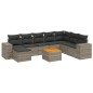 vidaXL 9-tlg. Garten-Sofagarnitur mit Kissen Grau Poly Rattan vidaXL 9-tlg. Garten-Sofagarnitur mit Kissen Grau Poly Rattan